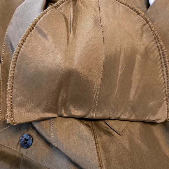 80s Vintage CLIO For Nordstrom Button Down Shirt 100% Silk Short Sleeve Green L - Picture 3 of 5